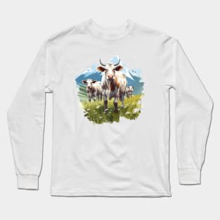 Farm Cow Art Long Sleeve T-Shirt